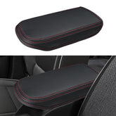 INTGET front view of console cover showing red stitches and sleek profile for style