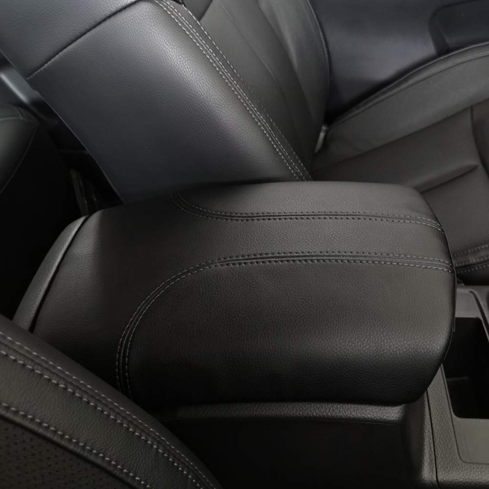 INTGET front view of black armrest cover showing full fit and protection