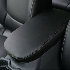 INTGET front view of console cover showing sleek black finish and fit