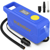 inzeetor front view showing blue portable inflator and benefits fast inflation