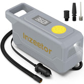 inzeetor front view of gray inflator showing compact design and portability