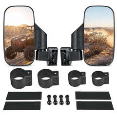 ISSYZONE front-mounted mirror on roll bar showing wide view benefit
