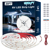 ISUERFY front packaging showing complete awning lights kit and contents, easy setup