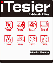 ITESIER particulate under-hood filter detail showing pleated media to trap dust