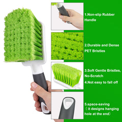 ITTAHO close-up of mixed soft and stiff bristles showing durable cleaning power