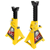 Jack Boss front view pair showing bright yellow stands and stable base