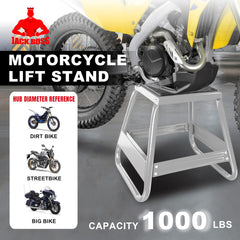 Jack Boss stand supporting a dirt bike in use for easy maintenance benefit