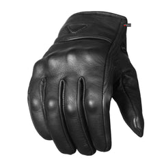 Jackets 4 Bikes front view glove showing sleek black leather and fit benefits
