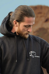 J.A.G. pullover hoodie front view offering streetwear look with riding readiness