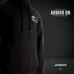 J.A.G. close-up of shoulder and elbow protector demonstrating impact absorption
