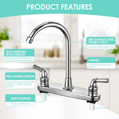 JAKARDA side profile with 360° swivel spout demonstrating full sink coverage