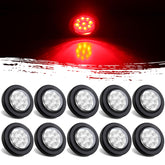 Jamarco front view of 10 red LED lights showing clear lens and uniform design for easy replacement