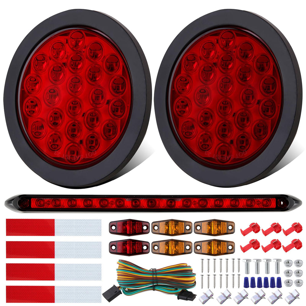 Jamarco front view of 4-inch round LED tail lights showing clear stop-turn benefit