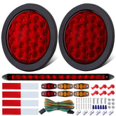 Jamarco front view of 4-inch round LED tail lights showing clear stop-turn benefit
