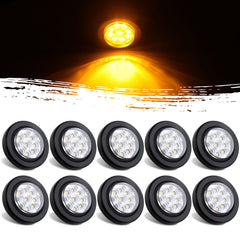 Jamarco front view clear lens amber LED marker showing bright visibility