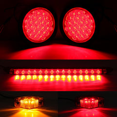 Jamarco mini side marker lights arranged showing added side conspicuity benefit