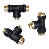 Japtend front view of three DOT tee fittings shows durable construction and quick install benefit