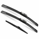 JARHOT front wiper blades in retail packaging showing included 24 and 18 inch blades and benefits