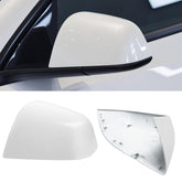 Jaronx left mirror cover front view showing fit and clean finish for Model Y