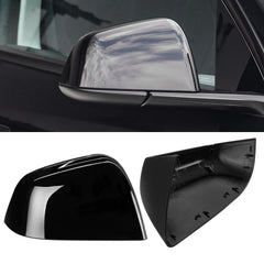 Jaronx right-side mirror cap front view showing glossy PBSB finish and seamless look
