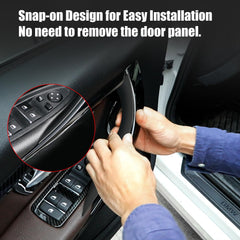Jaronx next to car door for scale showing easy snap-on replacement benefit
