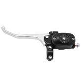 JAVIK front brake master cylinder front view showing mounting points and ports