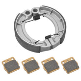 JAVIK front brake pads packaging showing full kit and benefits