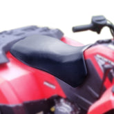 JAVIK front view seat cover fitted on Polaris Sportsman showing clean OEM look