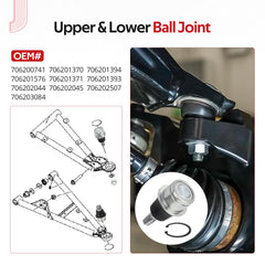 JAVIK included lock nuts split pins and circlips arranged for quick installation
