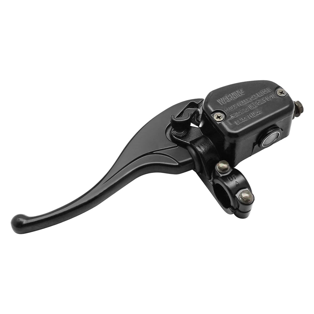 JAVIK left front brake master cylinder front view showing mounting points and finish for easy replacement