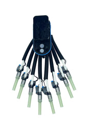 JBphxior injector nozzle closeup, highlights spray tip for improved fuel atomization