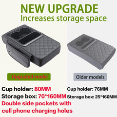 JDM Middli close-up of dual 80mm cup holders holding travel mugs securely