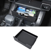 JDMCAR front view of console drawer showing flush fit and neat storage benefit