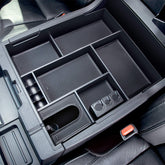 JDMCAR front view of center console organizer showing tidy compartments and easy access