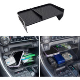 JDMCAR front view showing dual-layer console organizer and clean fit benefit