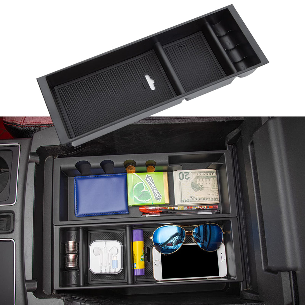 JDMCAR front view of console tray showing neat divided compartments and OEM look