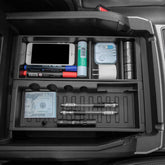 JDMCAR front view console organizer showing compartments and fit benefit