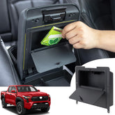 JDMCAR hidden storage box front view showing sleek fit and discreet look