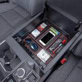 JDMCAR front view of center console organizer showing neat compartments and fit