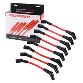 JDMSPEED front view of 8-piece wire set showing complete kit and easy installation benefits