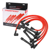 JDMSPEED front packaging showing complete spark plug wire set and fitment benefit