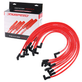JDMSPEED front view of seven-piece HEI spark plug wire kit showing complete set