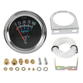 JDMSPEED front view of 2-inch oil pressure gauge showing clear chrome bezel and black dial for precise monitoring