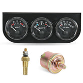 JDMSPEED triple gauge front view showing compact layout and readable dials benefiting quick checks