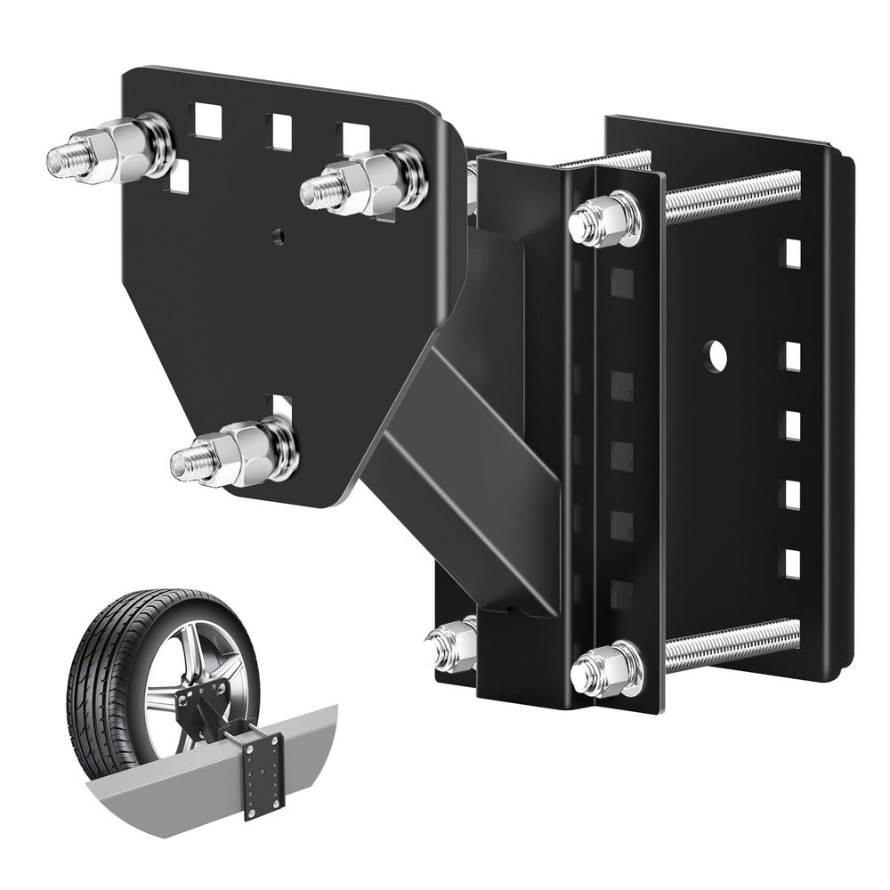 JEACENT front view mounted spare tire showing secure fit and easy access
