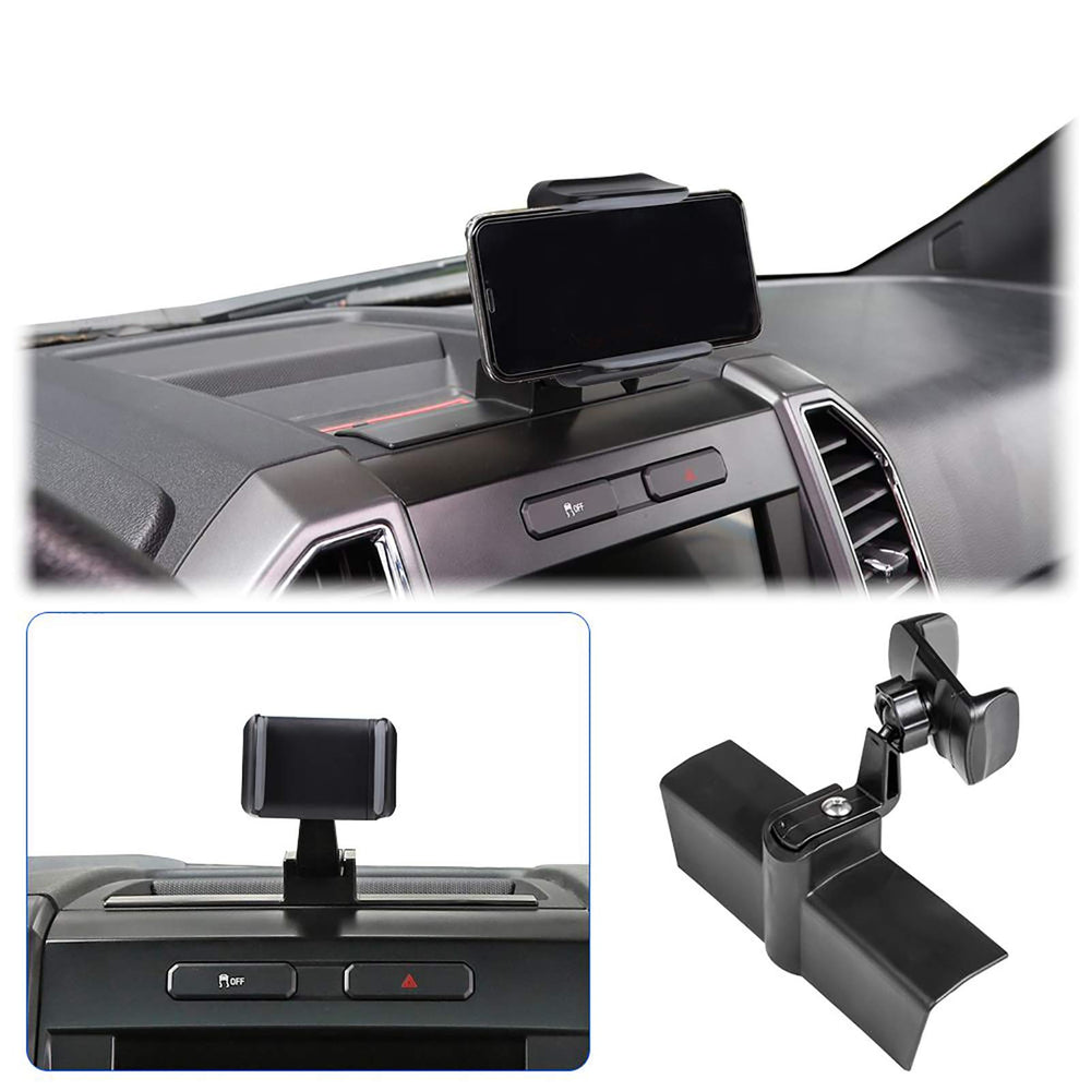JeCar front dashboard mount installed on Ford F150 showing secure placement and visibility