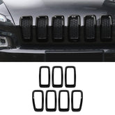 JeCar front grill inserts installed on Cherokee showing sleek updated look