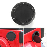 JeCar fuel filler door front view showing clean black finish and rugged styling benefit