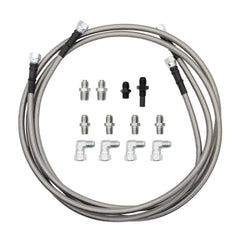 Jecoupoon front view of full 70 inch 6AN cooler hose kit showing complete set and fitment benefit