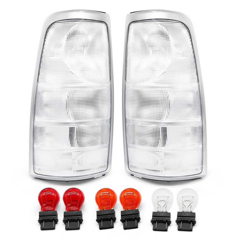 Jecoupoon front view of clear tail light pair showing fit and finish benefit